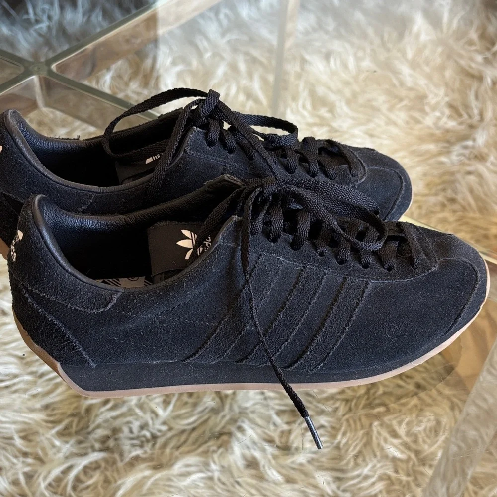 Khaite X Adidas Women’s Black Suede Sneakers with Gum Sole 8.5 - Picture 4 of 7
